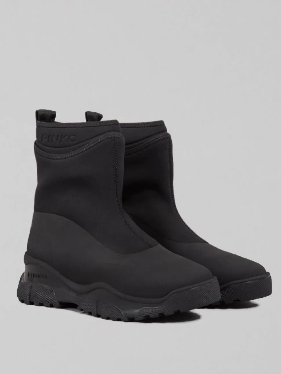 STIVALETTI IN PELLE GOMMATA E NEOPRENE