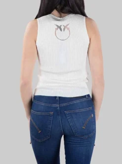 TOP AGRIMONIO BIANCO CON LOGO TRASPARENTE