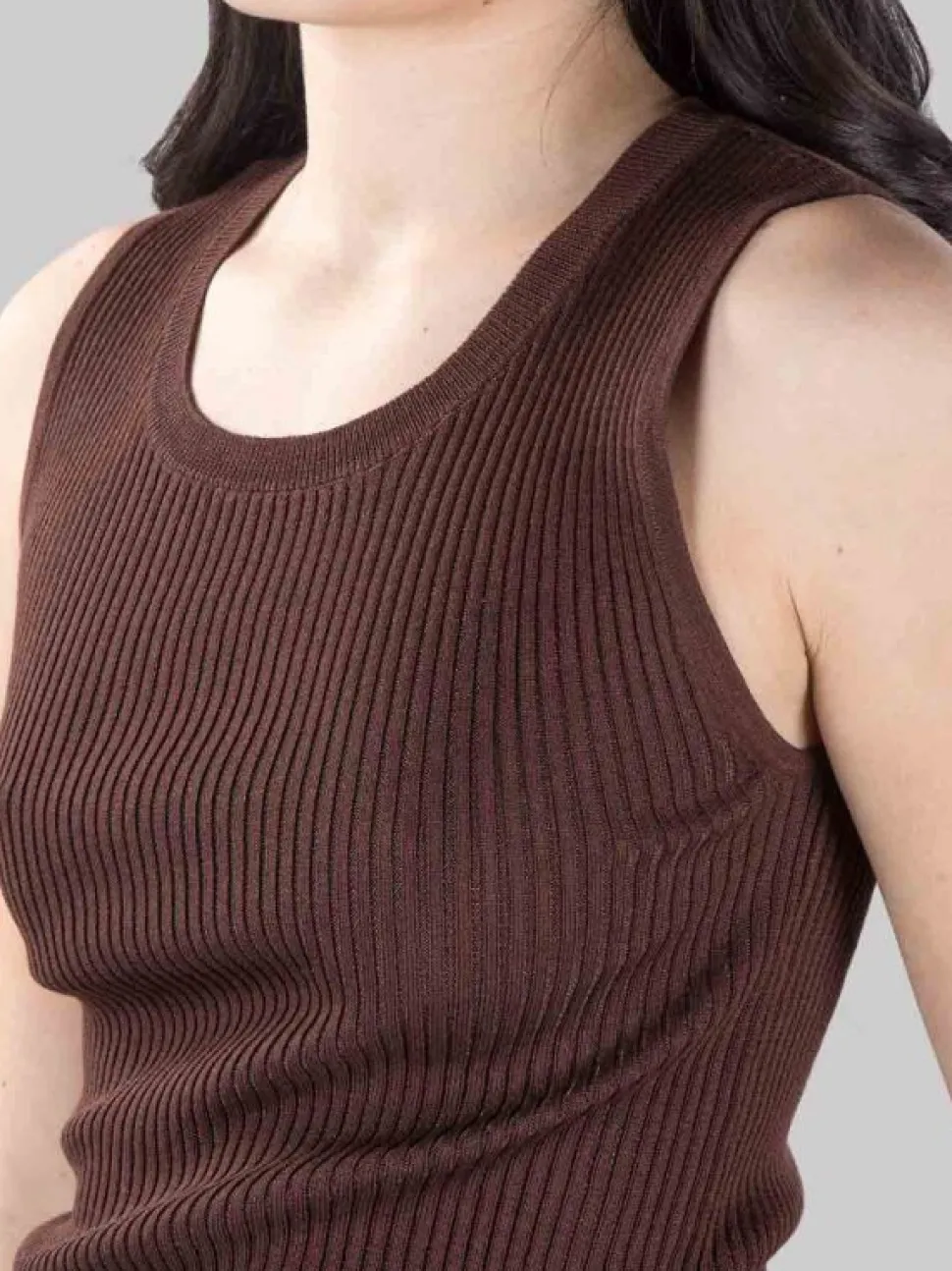 TOP AGRIMONIO MARRONE CON LOGO TRASPARENTE