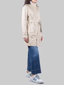 TRENCH VIRGINIA BEIGE IN COTONE CON CINTURA IN VITA