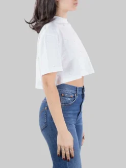 T-SHIRT CORTA BIANCA CON PUNTI LUCE