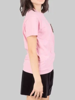 T-SHIRT EMILIE GIROCOLLO ROSA CON TASCHINO IN CROCHET A FANTASIA-ROSA