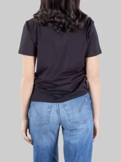 T-SHIRT NERA GIROCOLLO CON LOGO RICAMATO